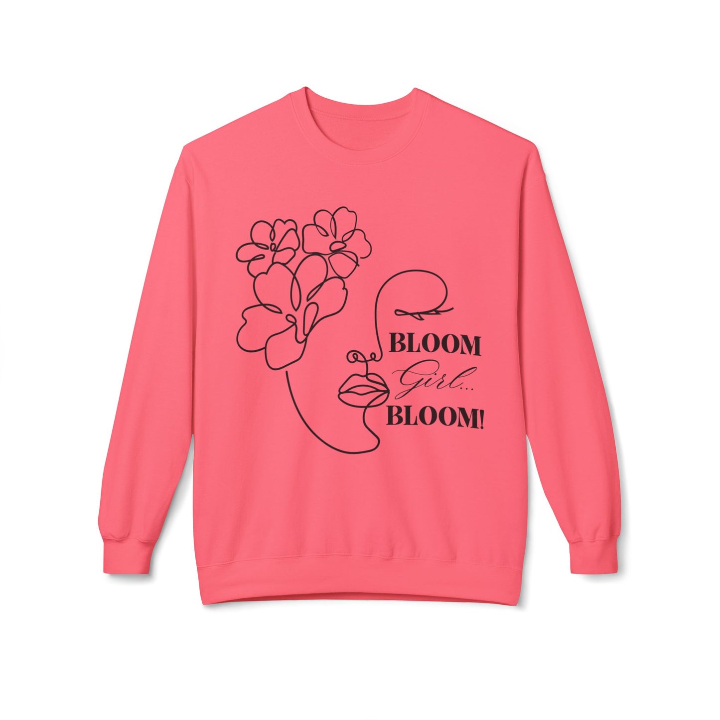 Bloom Face Unisex Midweight Softstyle Fleece Crewneck Sweatshirt | Classic Comfort Pullover