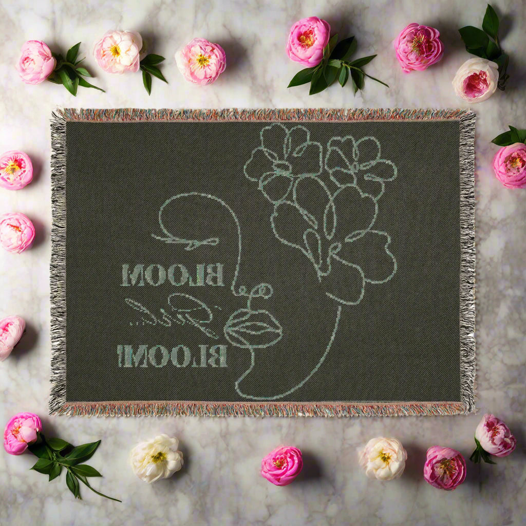 Bloom Face Woven Blanket | “I’m in my BLOOM Girl Era” Graphic Throw | Premium Home Comfort