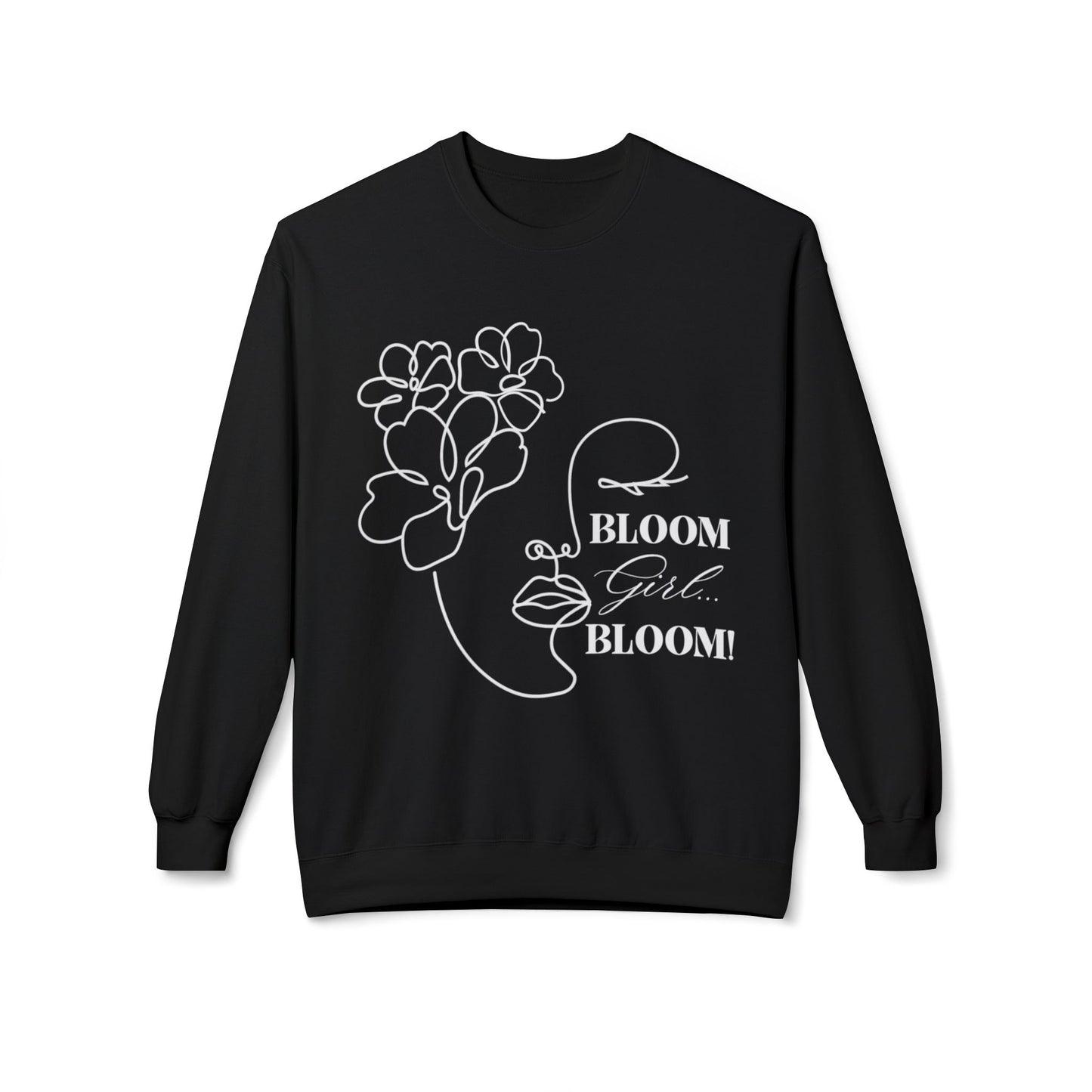 Bloom Face Unisex Midweight Softstyle Fleece Crewneck Sweatshirt | Classic Comfort Pullover
