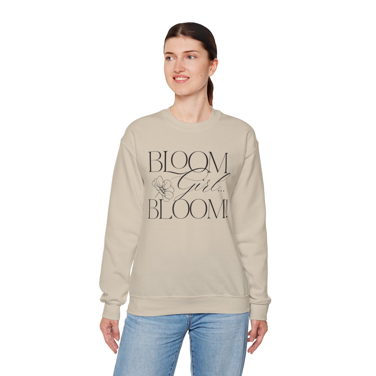 Bloom Face Signature Logo Unisex Heavy Blend™ Crewneck Sweatshirt