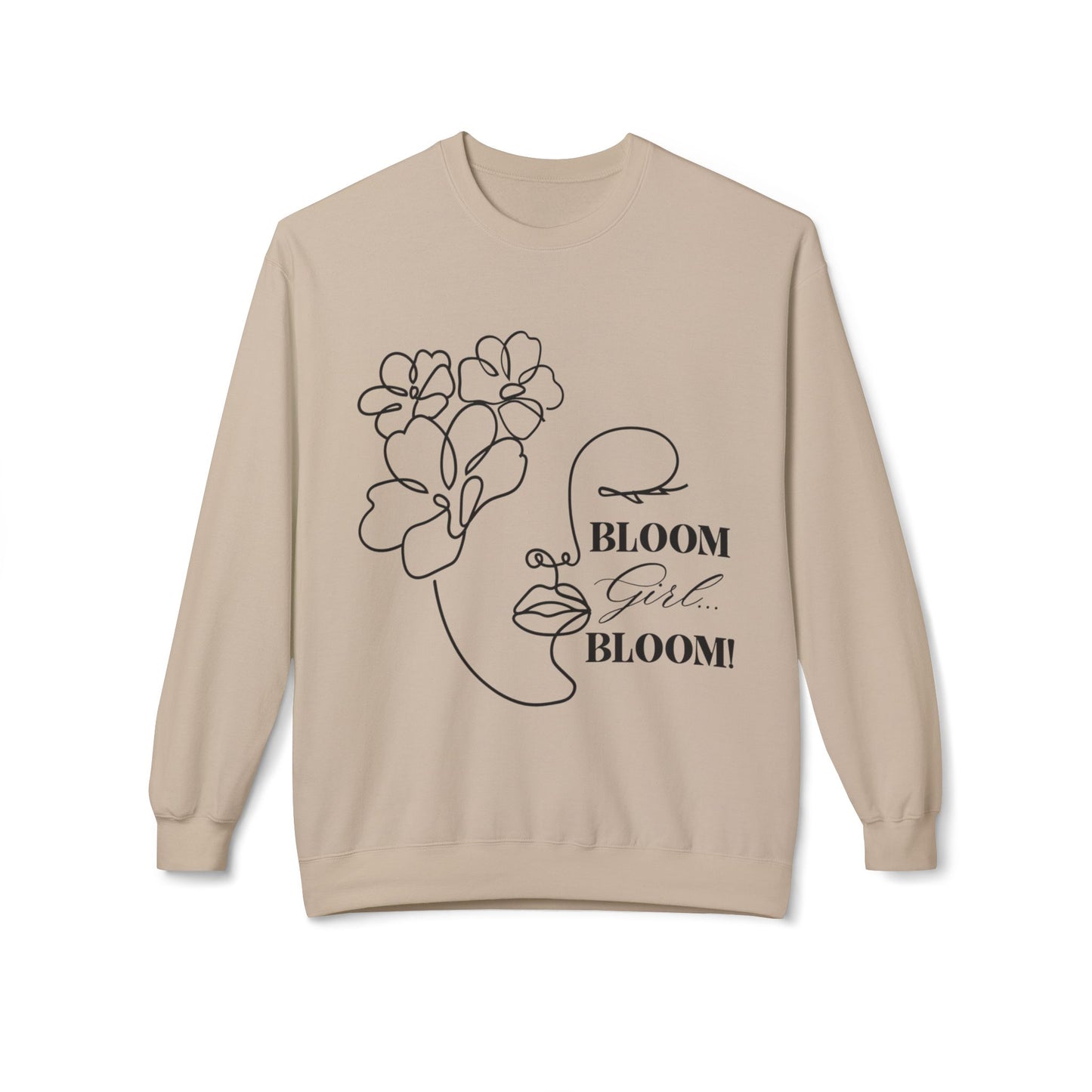 Bloom Face Unisex Midweight Softstyle Fleece Crewneck Sweatshirt | Classic Comfort Pullover