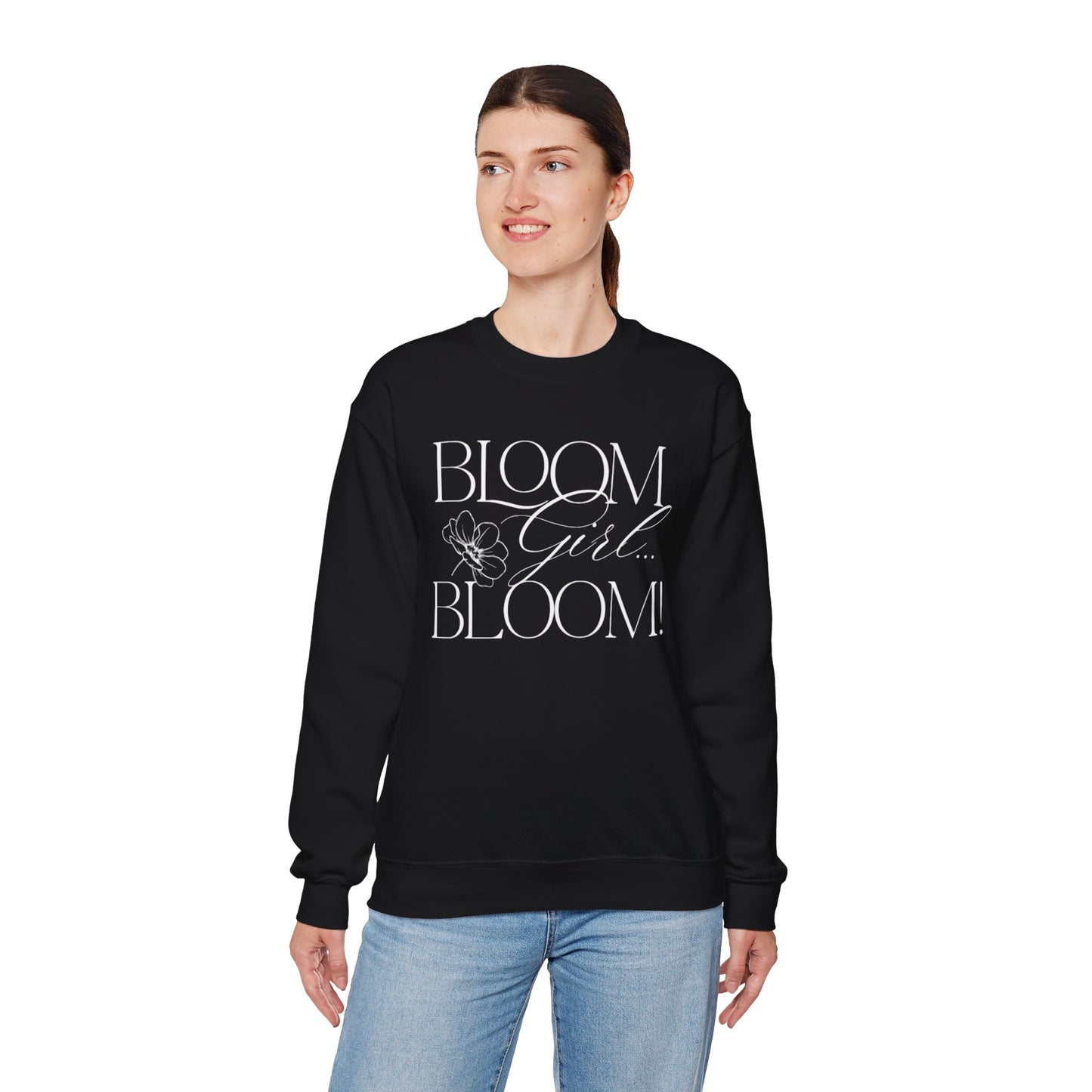 Bloom Face Signature Logo Unisex Heavy Blend™ Crewneck Sweatshirt
