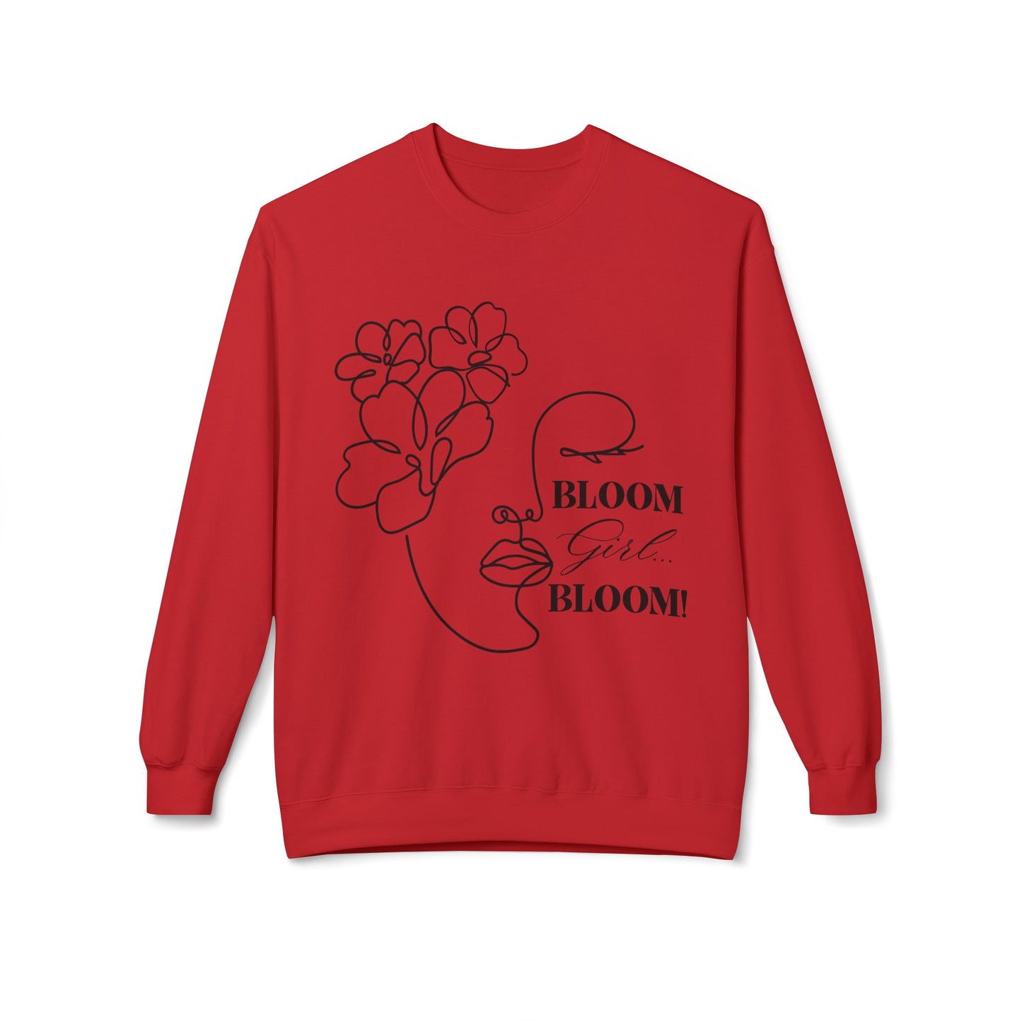 Bloom Face Unisex Midweight Softstyle Fleece Crewneck Sweatshirt | Classic Comfort Pullover