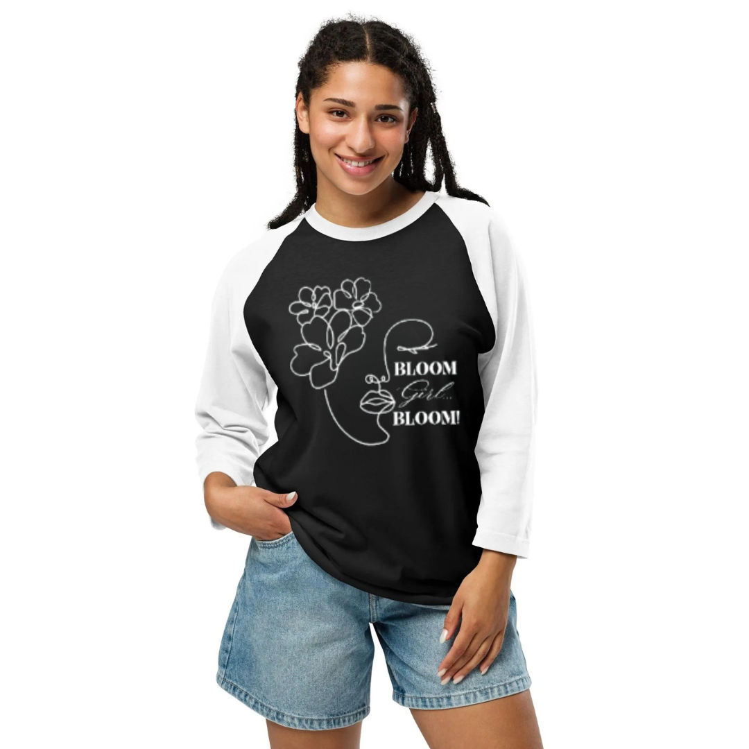 Unisex Three-Quarter Sleeve Raglan Shirt front view – classic baseball tee