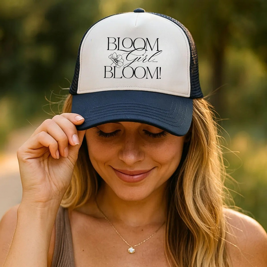 Signature Logo Unisex Mesh Cap | “I’m in my BLOOM Girl Era” Graphic Trucker Hat